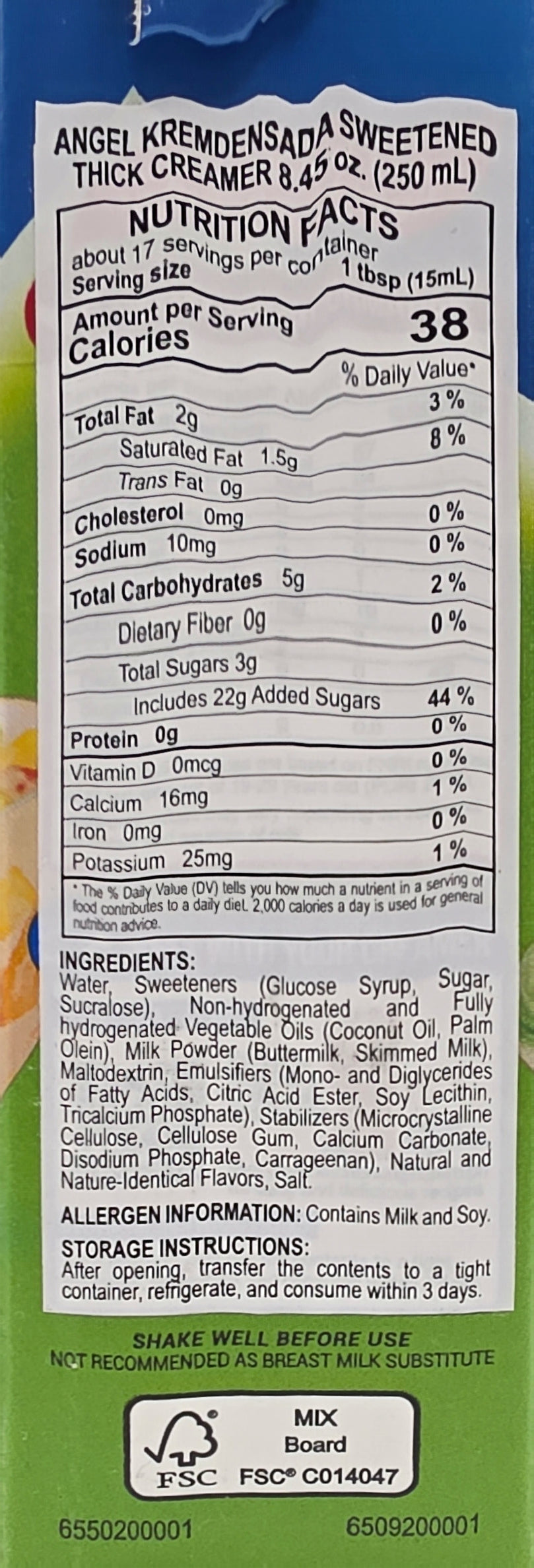 Angel Kremdensada Sweetened Thick Creamer BOX - 250mL