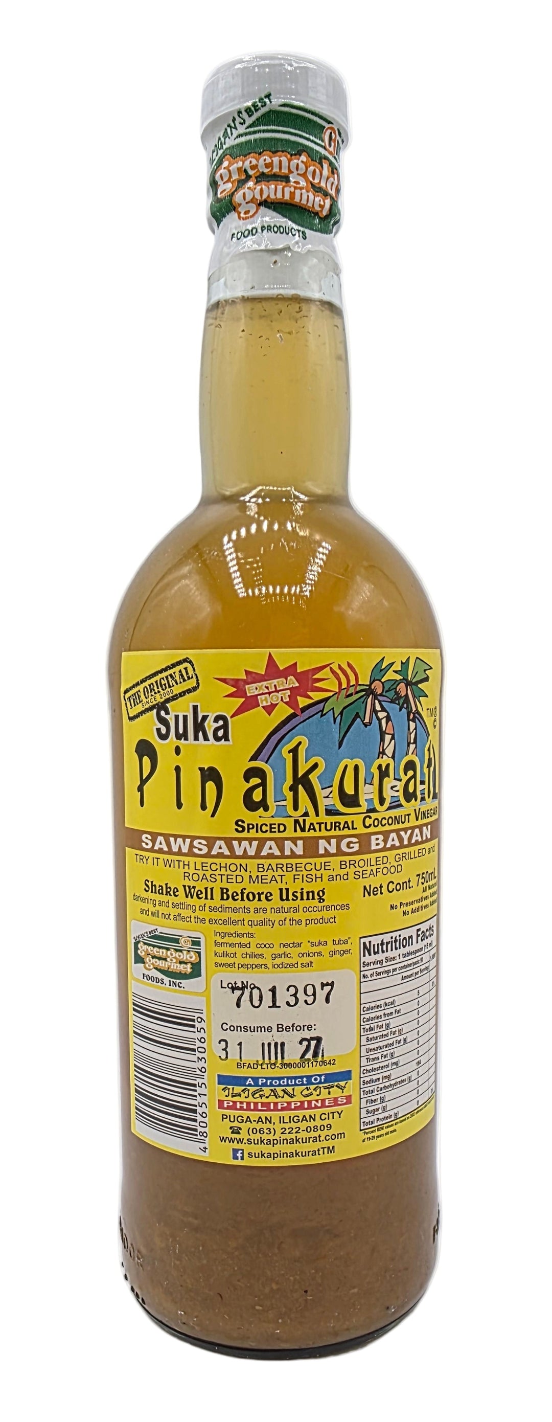 The Original Suka Pinakurat (Spiced Natural Coconut Vinegar) - 750ml