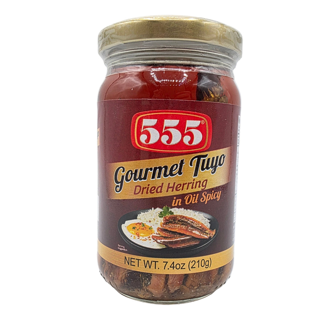 555 Gourmet Tuyo Dried Herring in Oil Spicy Flavor - 7.4oz