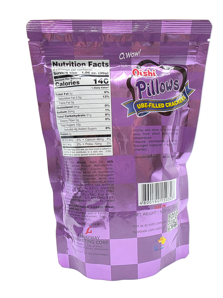 Purple package with text and graphics on a white background