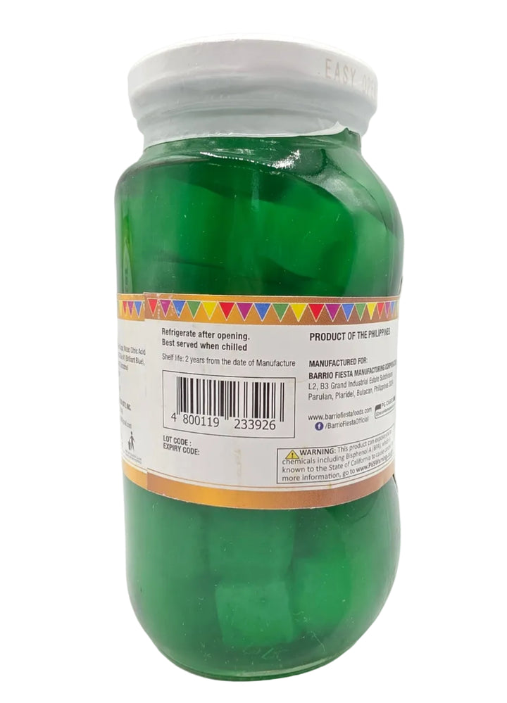 Green bottle with a white cap on a white background