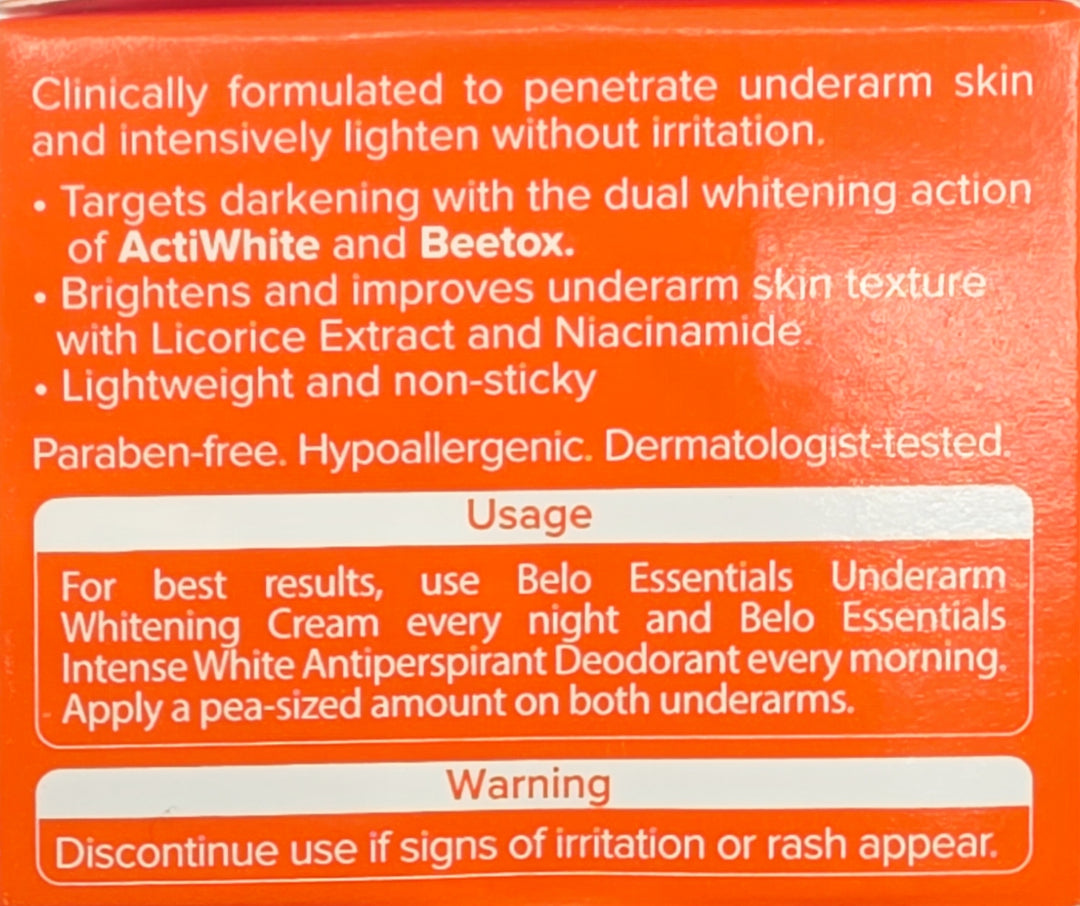 Belo Essentials Underarm Whitening Cream - 10g