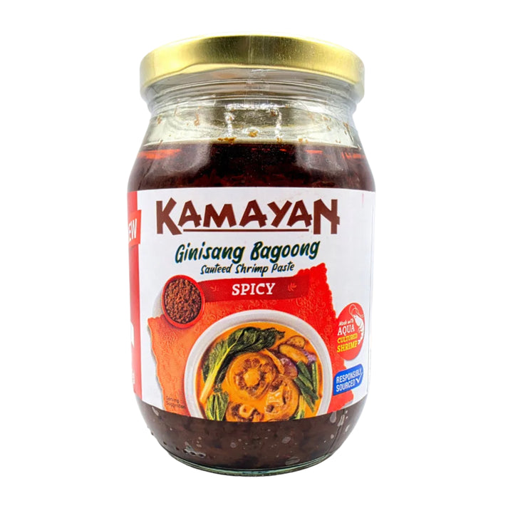 Jar of Kamayan Ginsang Bagoong Spicy on a white background