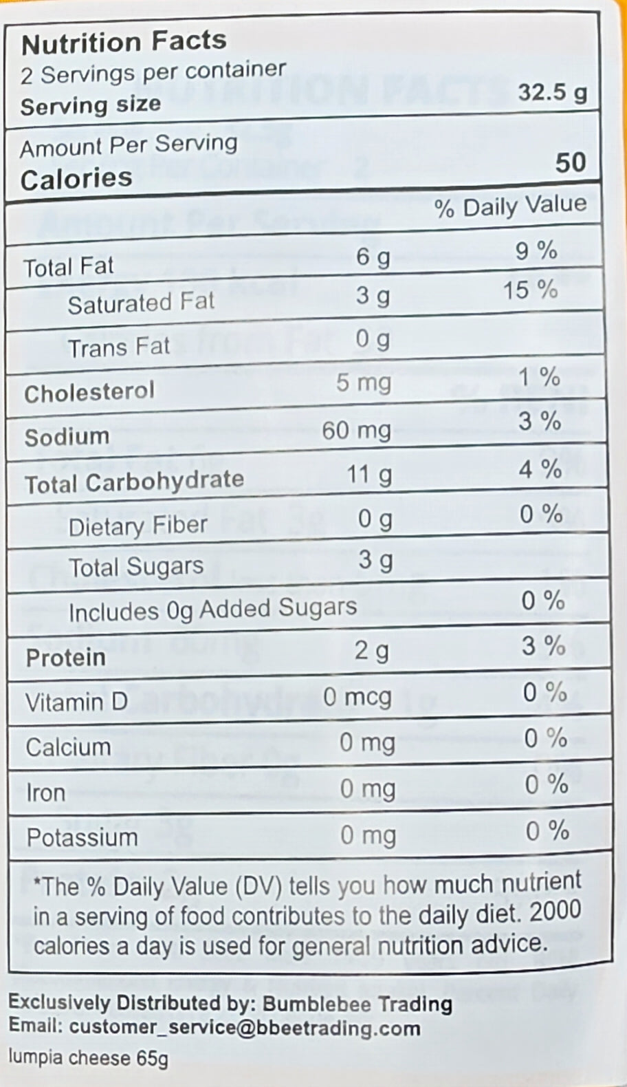 OK! Original Lumpia Shanghai Cereal Roll Cheese Flavor - 65g