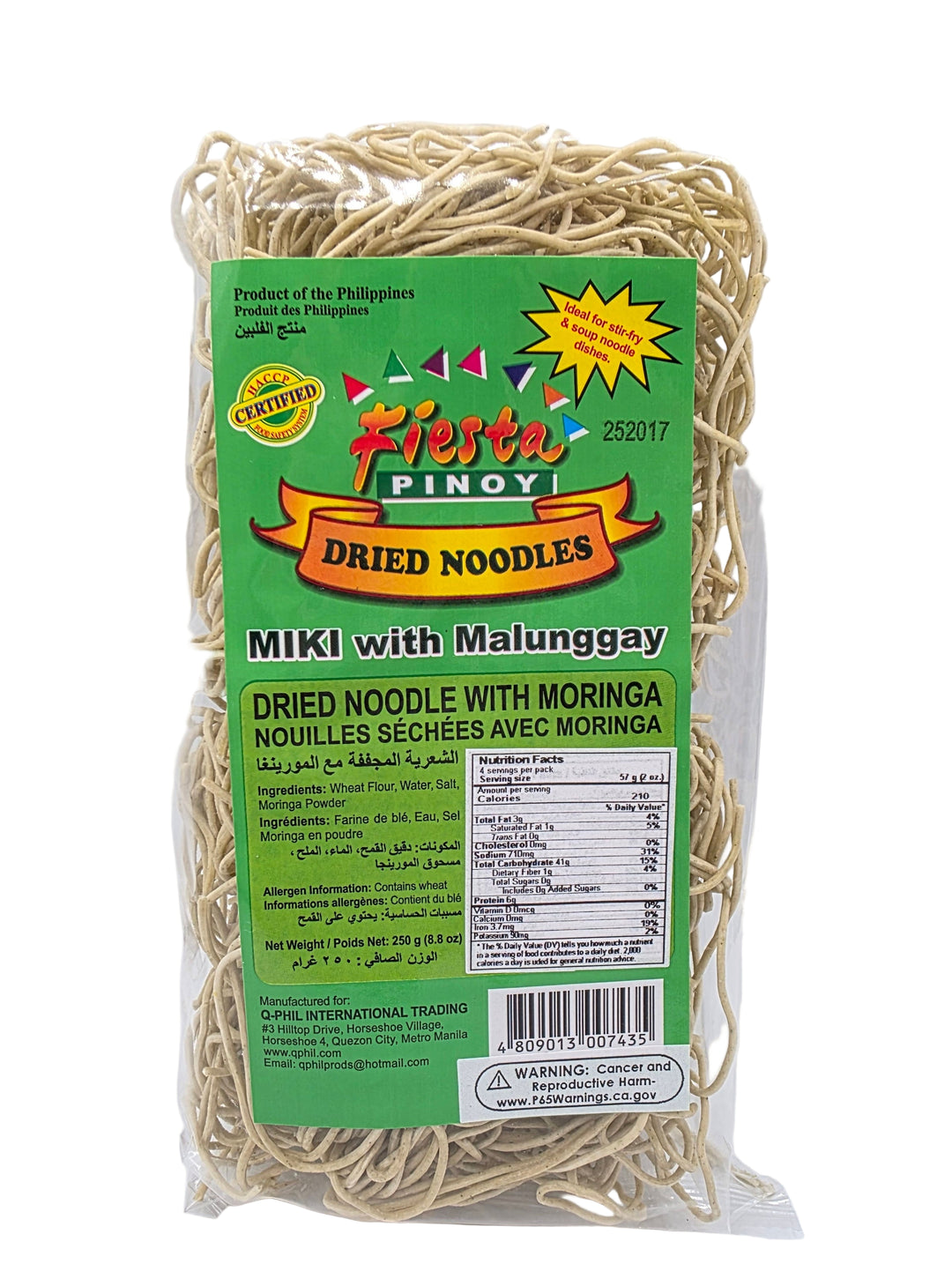 'Fiesta Pinoy Dried Noodles MIKI with Moringa - 250g
