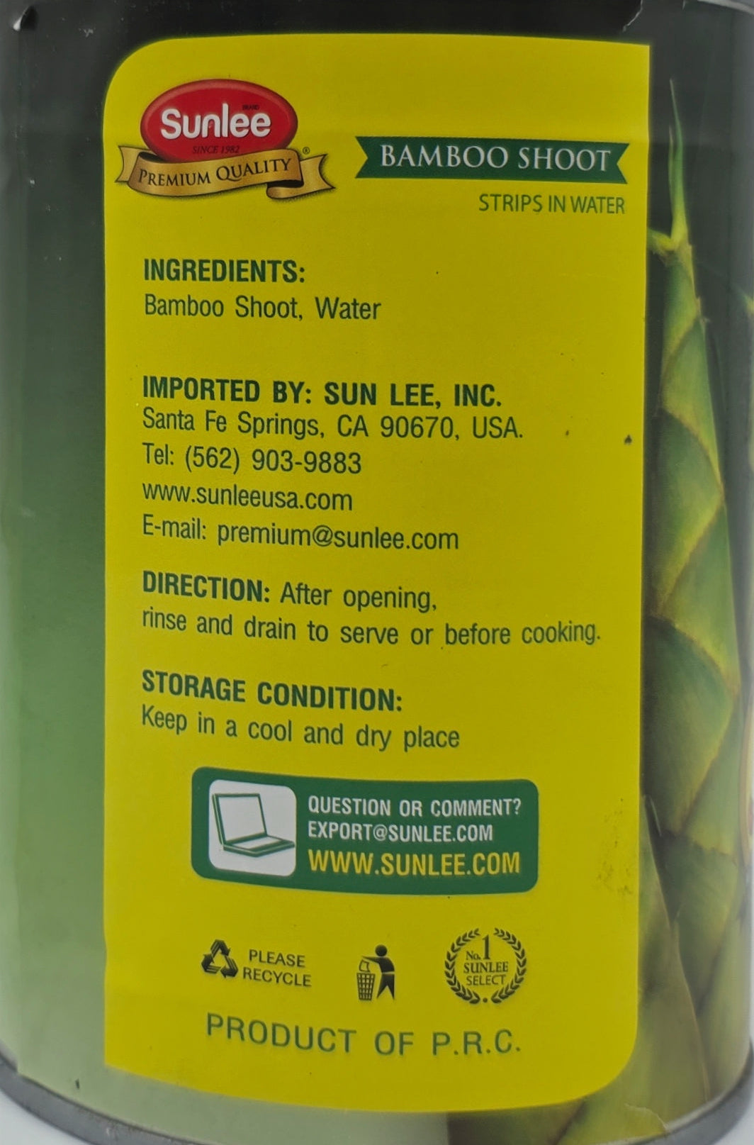 Sunlee Bamboo Shoot in Water Strips - 20oz