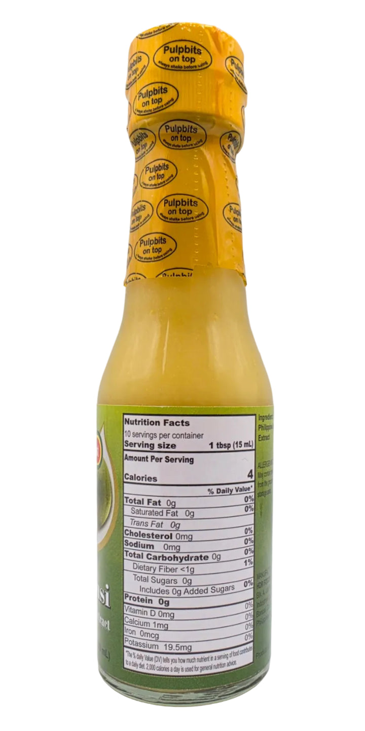 Bottle of sauce with yellow label on a white background