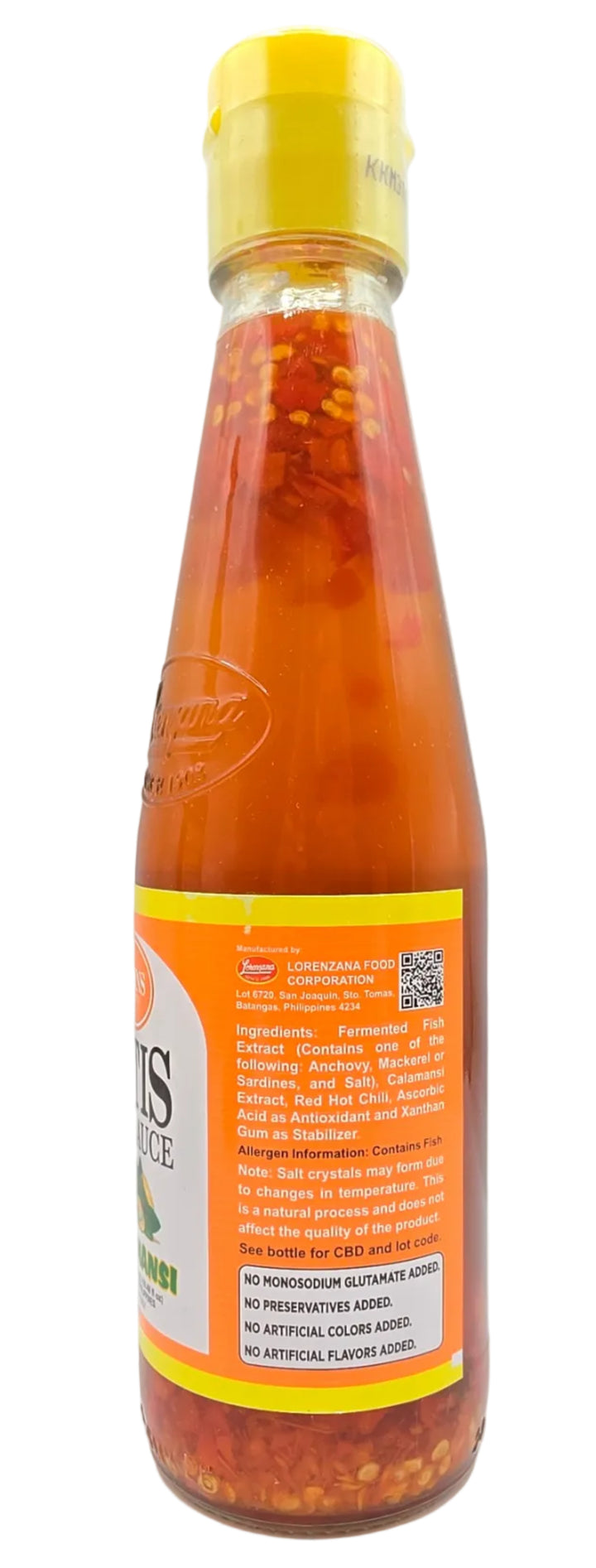 Bottle with a yellow cap on a white background