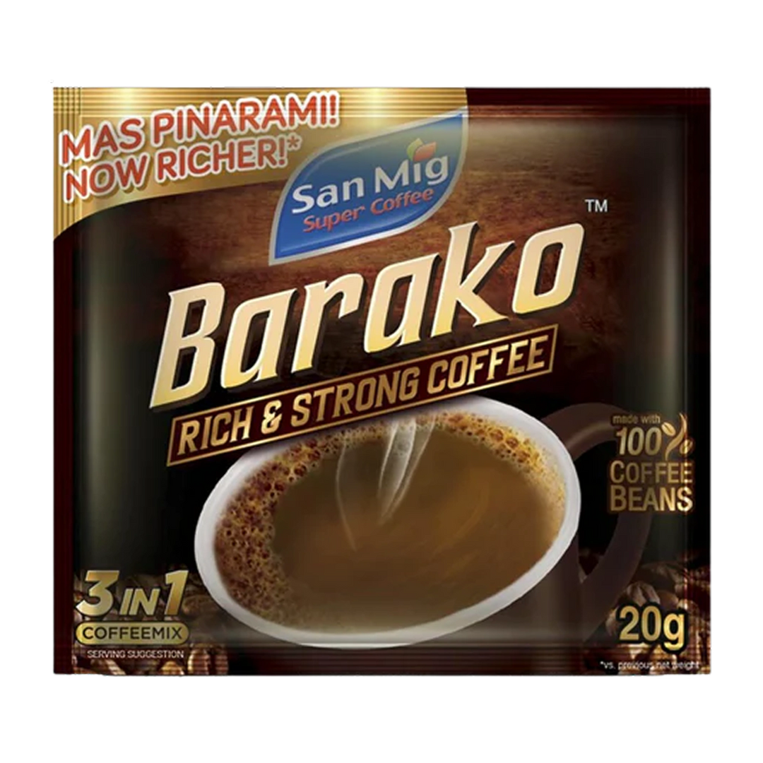 San Mig Super Coffee Barako 3-in-1 Coffee Mix (10packs) - 10x20g