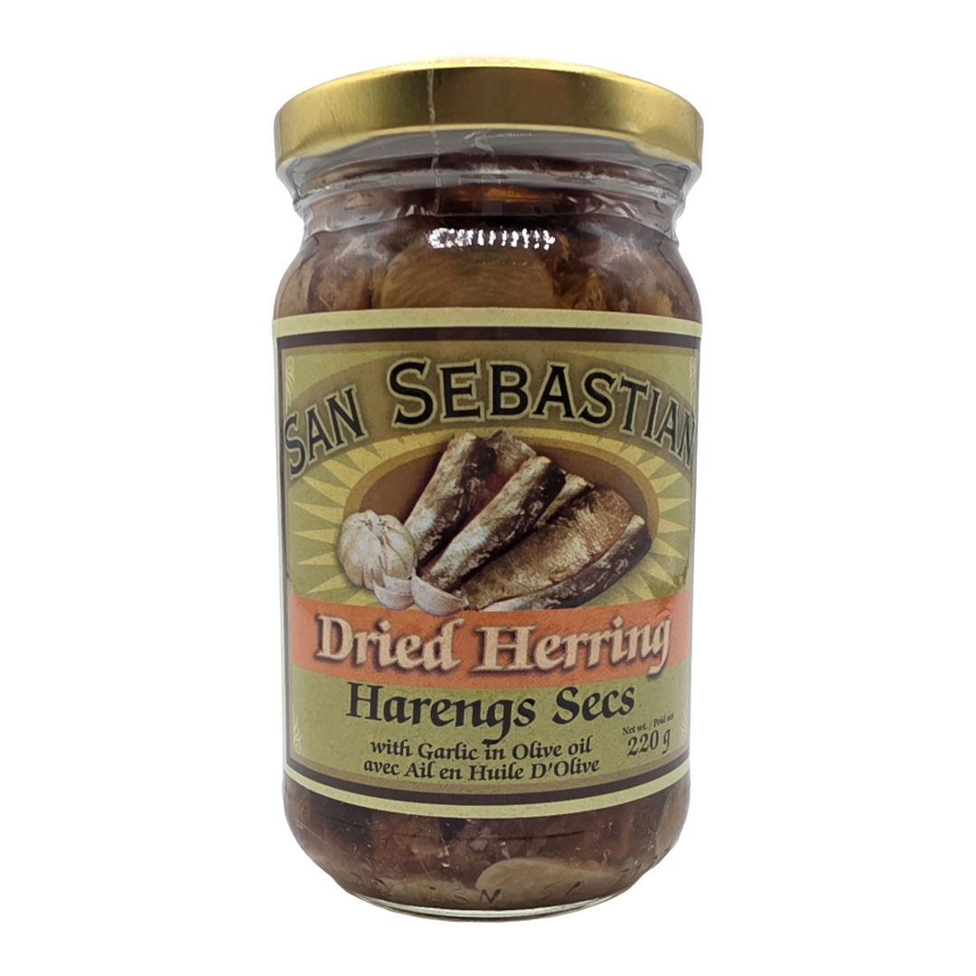San Sebastian Sardines Dried Herring with Garlic in Olive Oil - 220g
