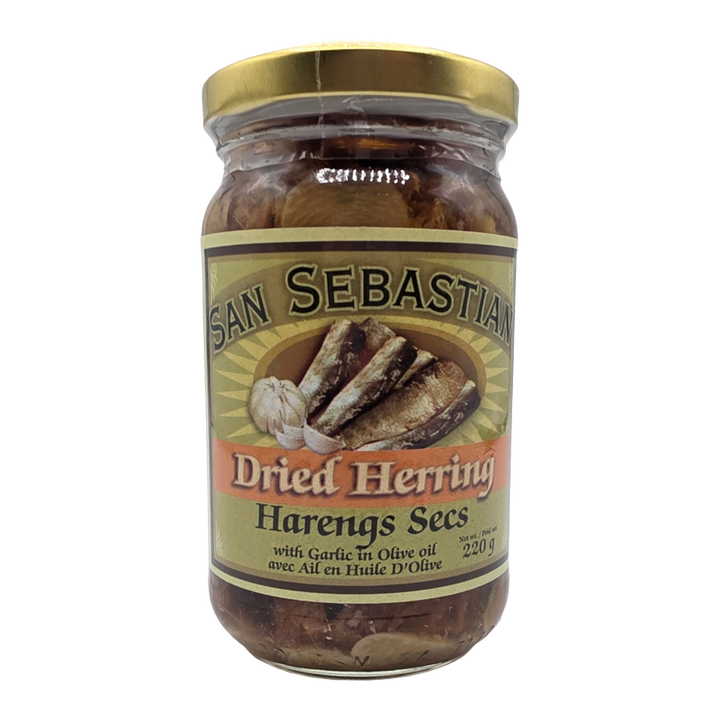San Sebastian Sardines Dried Herring with Garlic in Olive Oil - 220g