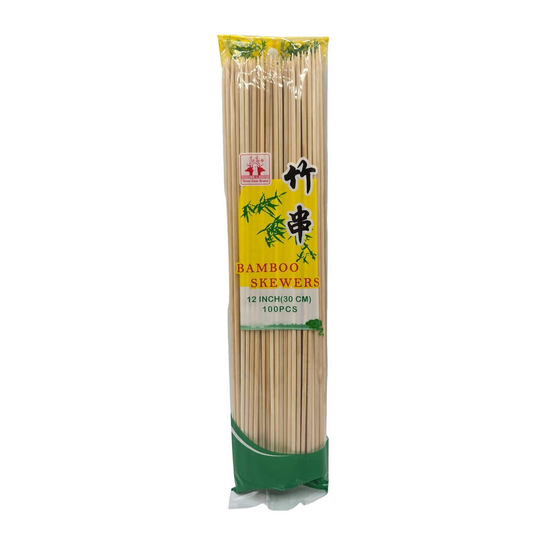 Three Deer Brand Bamboo Skewers 12 Inch (30CM) - 100pcs