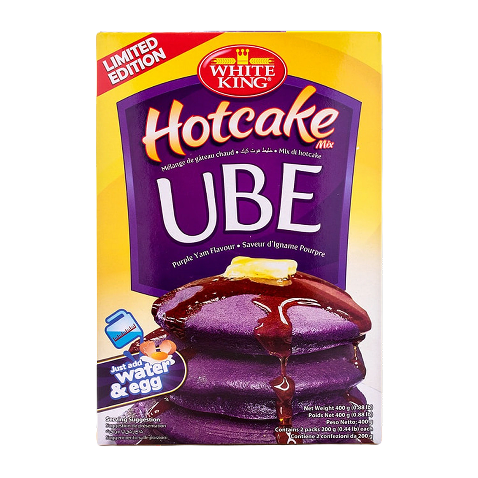 White King Hotcake Mix Ube Purple Yam Flavor - 400g on a transparent background